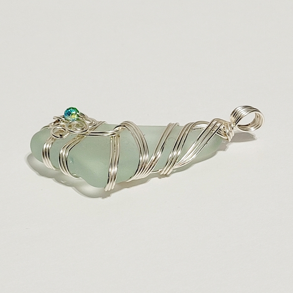 Sea Glass Coke Bottle Wire Wrapped Pendant - Picture 5 of 9
